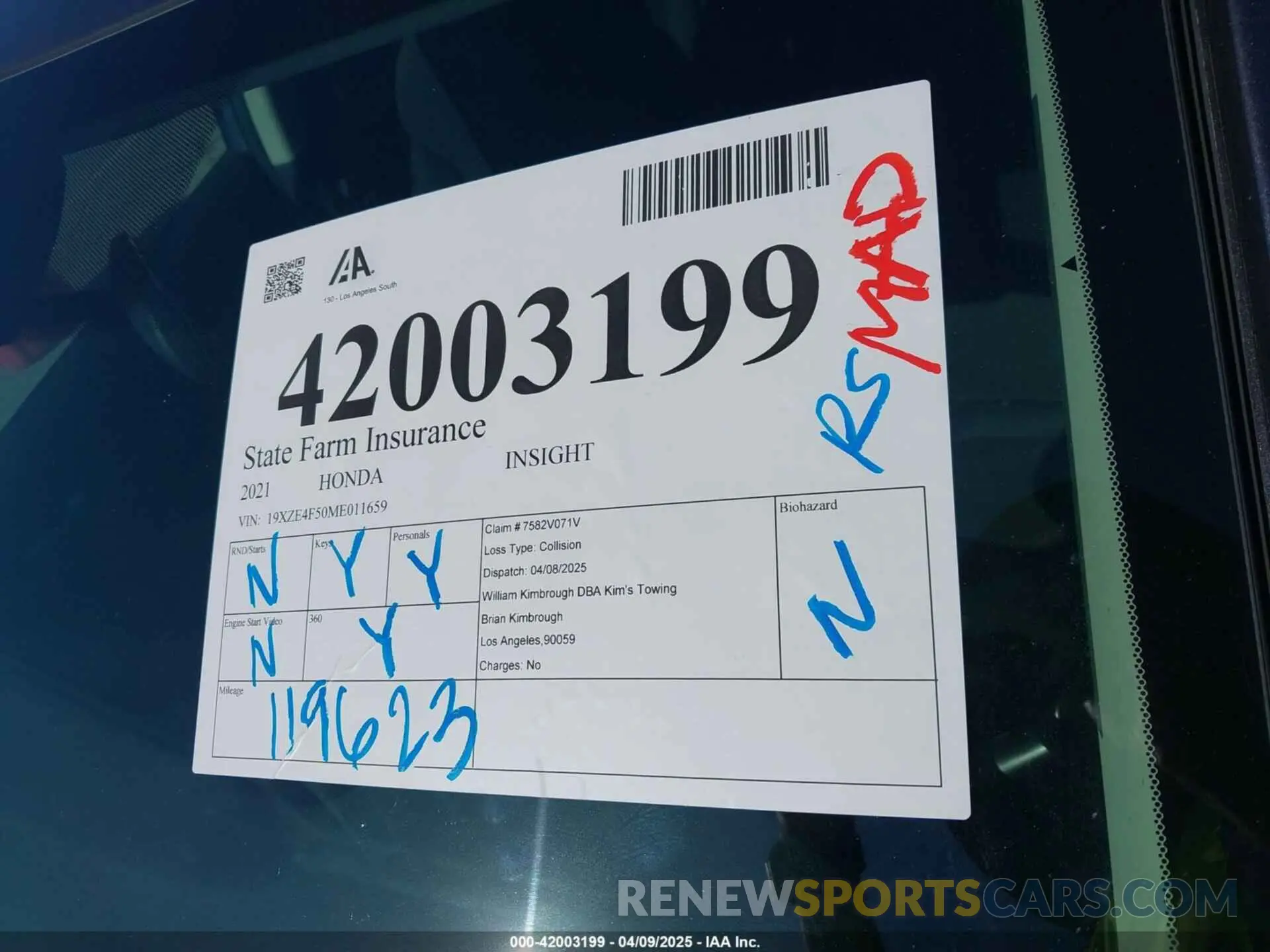 17 Фотография поврежденного автомобиля 19XZE4F50ME011659 HONDA INSIGHT 2021