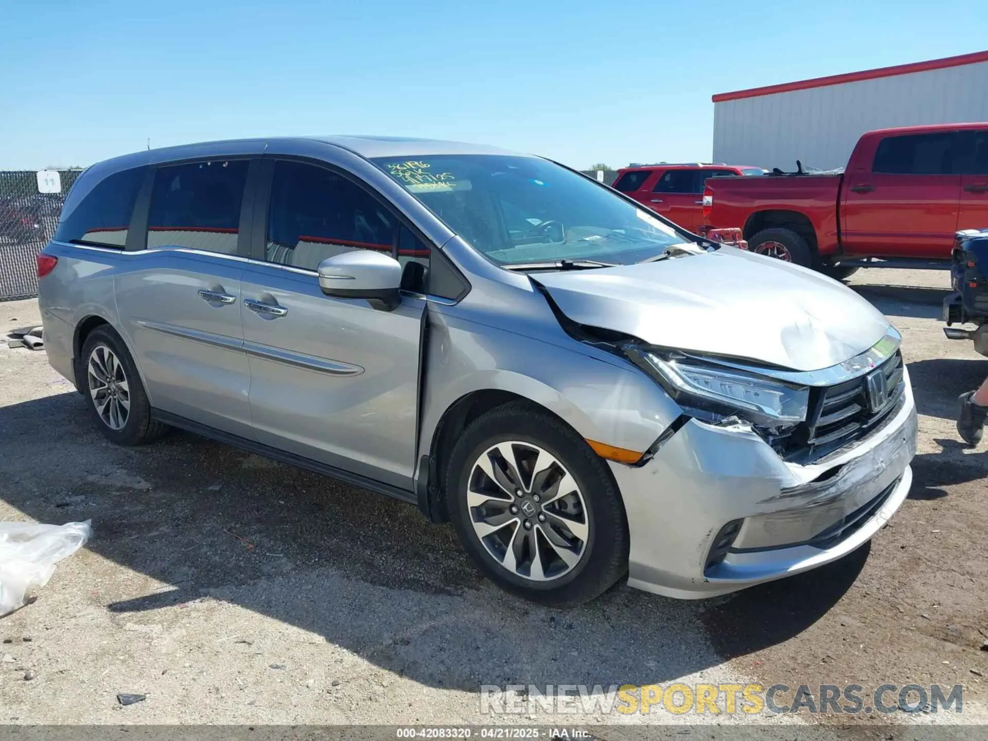 1 Photograph of a damaged car 5FNRL6H77NB060367 HONDA ODYSSEY 2022