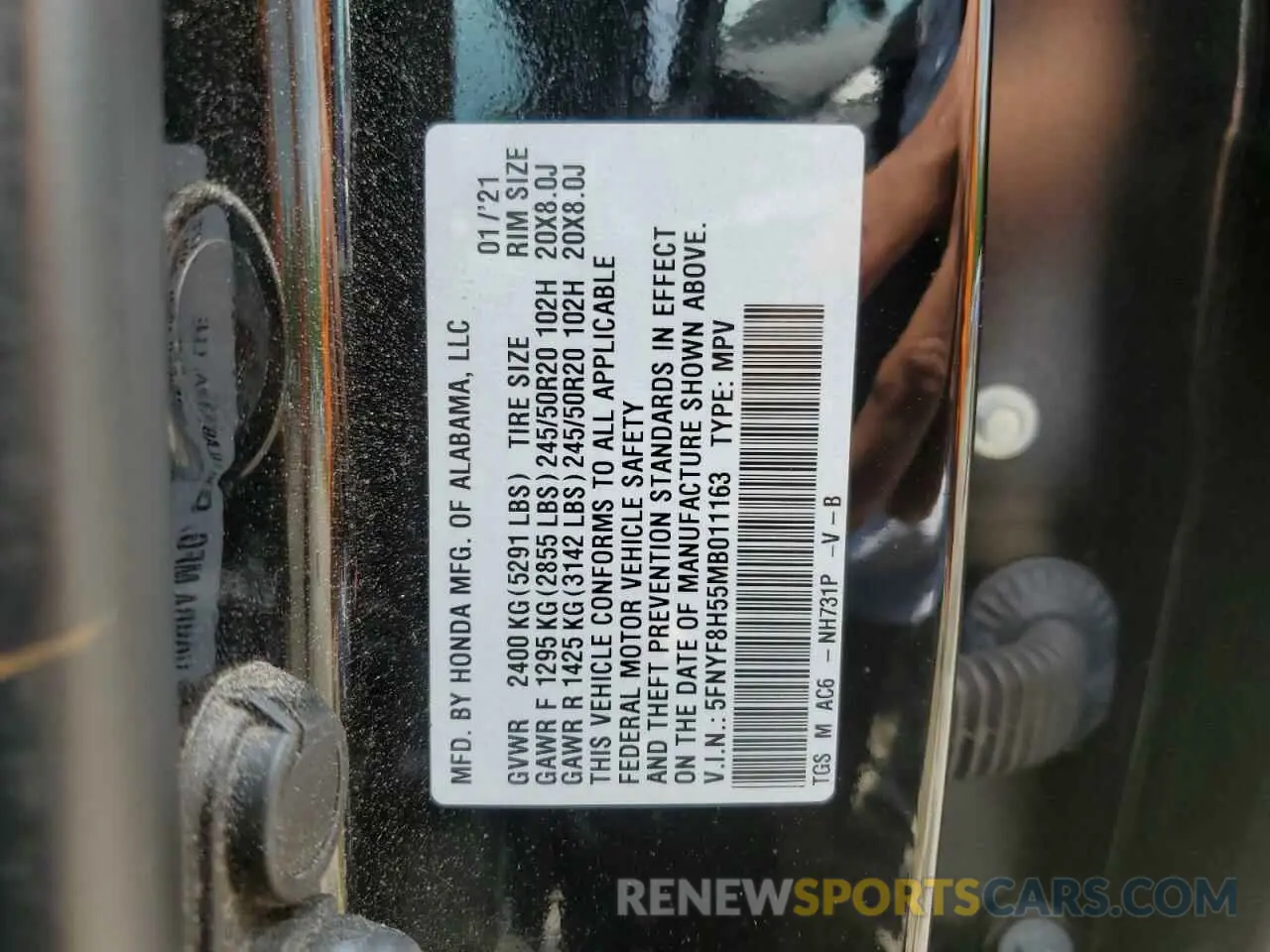 13 Photograph of a damaged car 5FNYF8H55MB011163 HONDA PASSPORT 2021