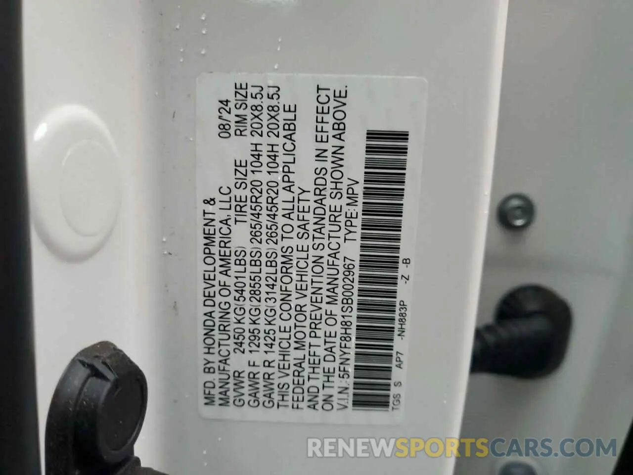 13 Photograph of a damaged car 5FNYF8H81SB002967 HONDA PASSPORT B 2025