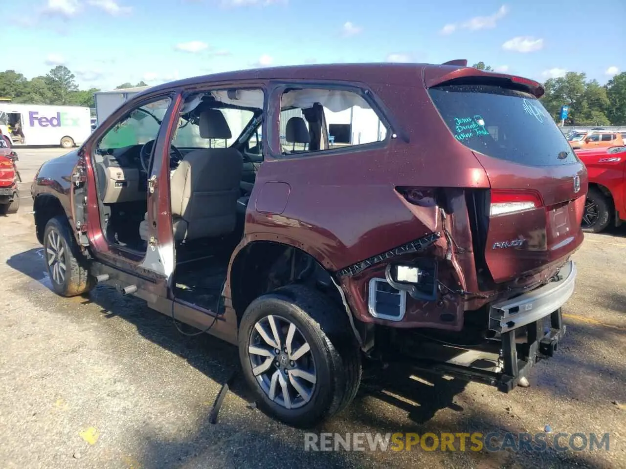 2 Фотография поврежденного автомобиля 5FNYF5H53KB024442 HONDA PILOT 2019