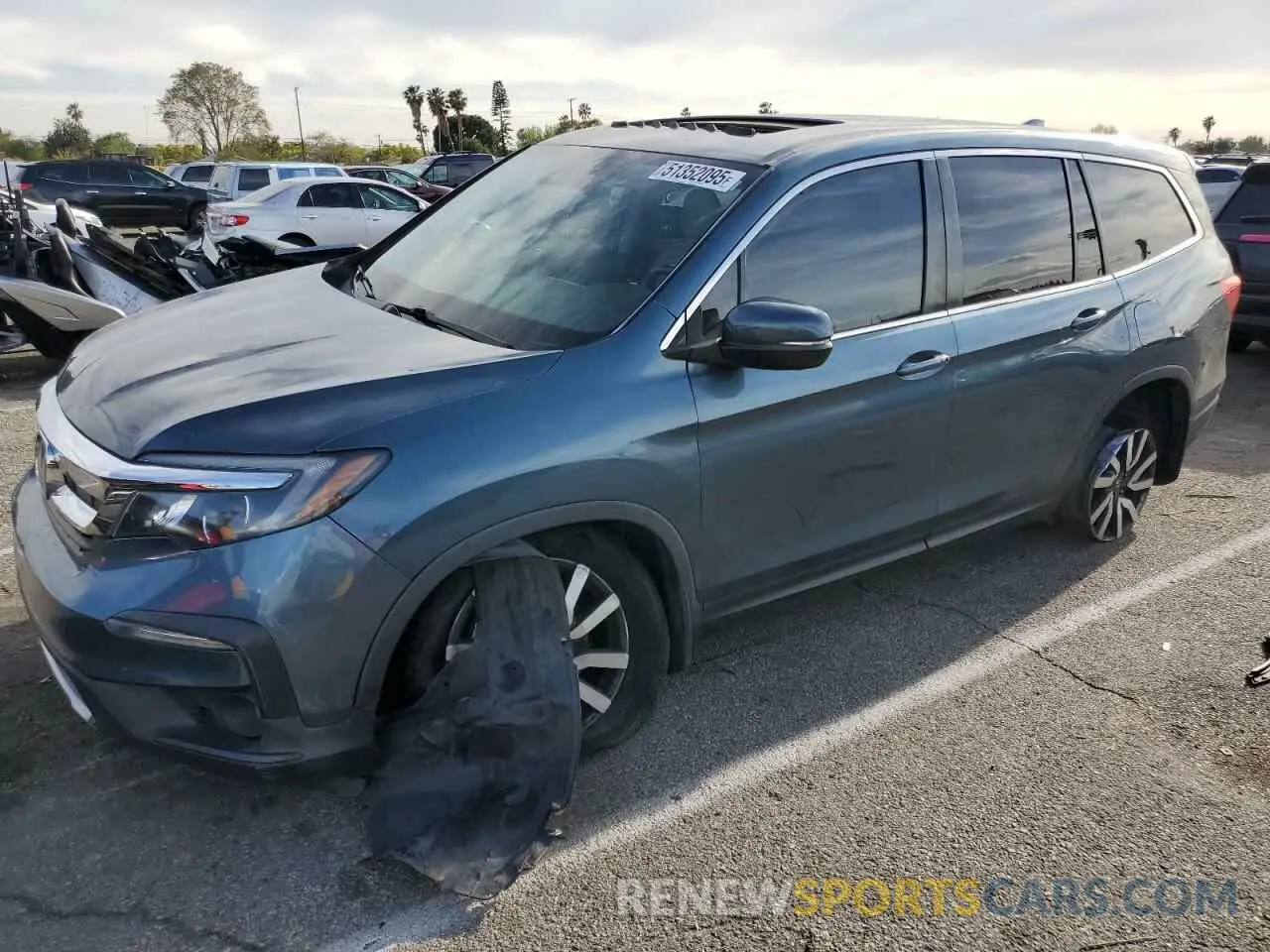 1 Фотография поврежденного автомобиля 5FNYF5H51MB042442 HONDA PILOT 2021