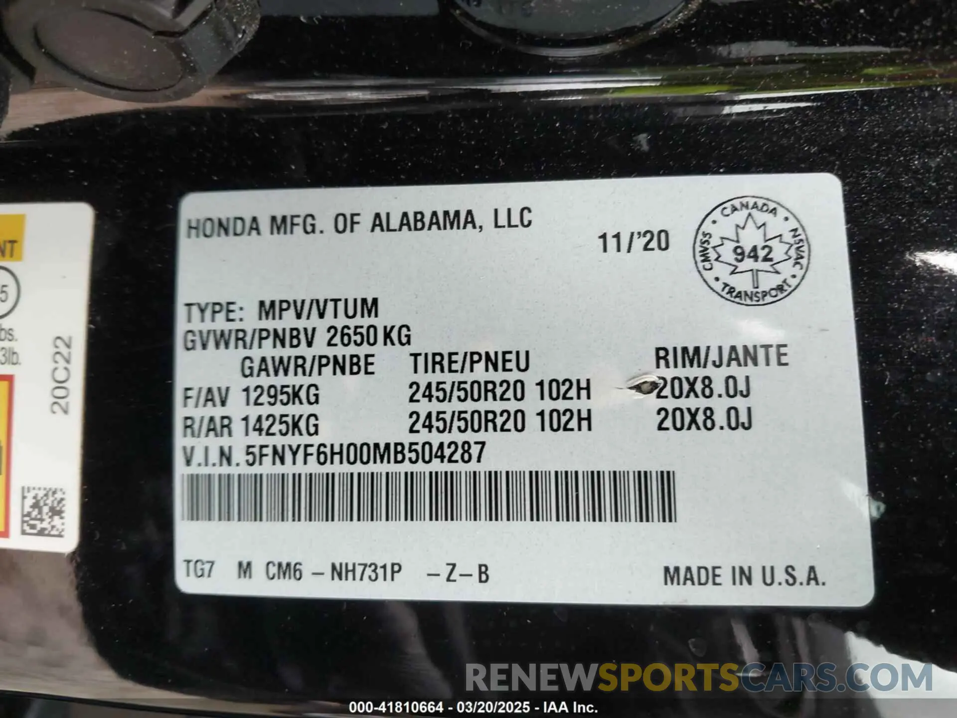 9 Фотография поврежденного автомобиля 5FNYF6H00MB504287 HONDA PILOT 2021