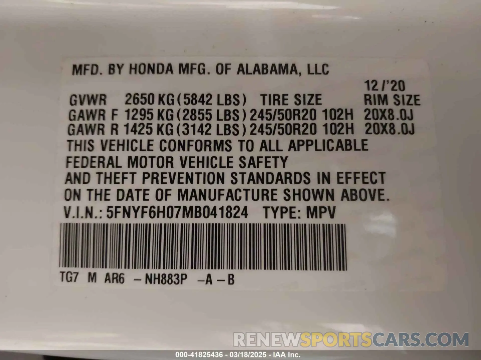 9 Photograph of a damaged car 5FNYF6H07MB041824 HONDA PILOT 2021