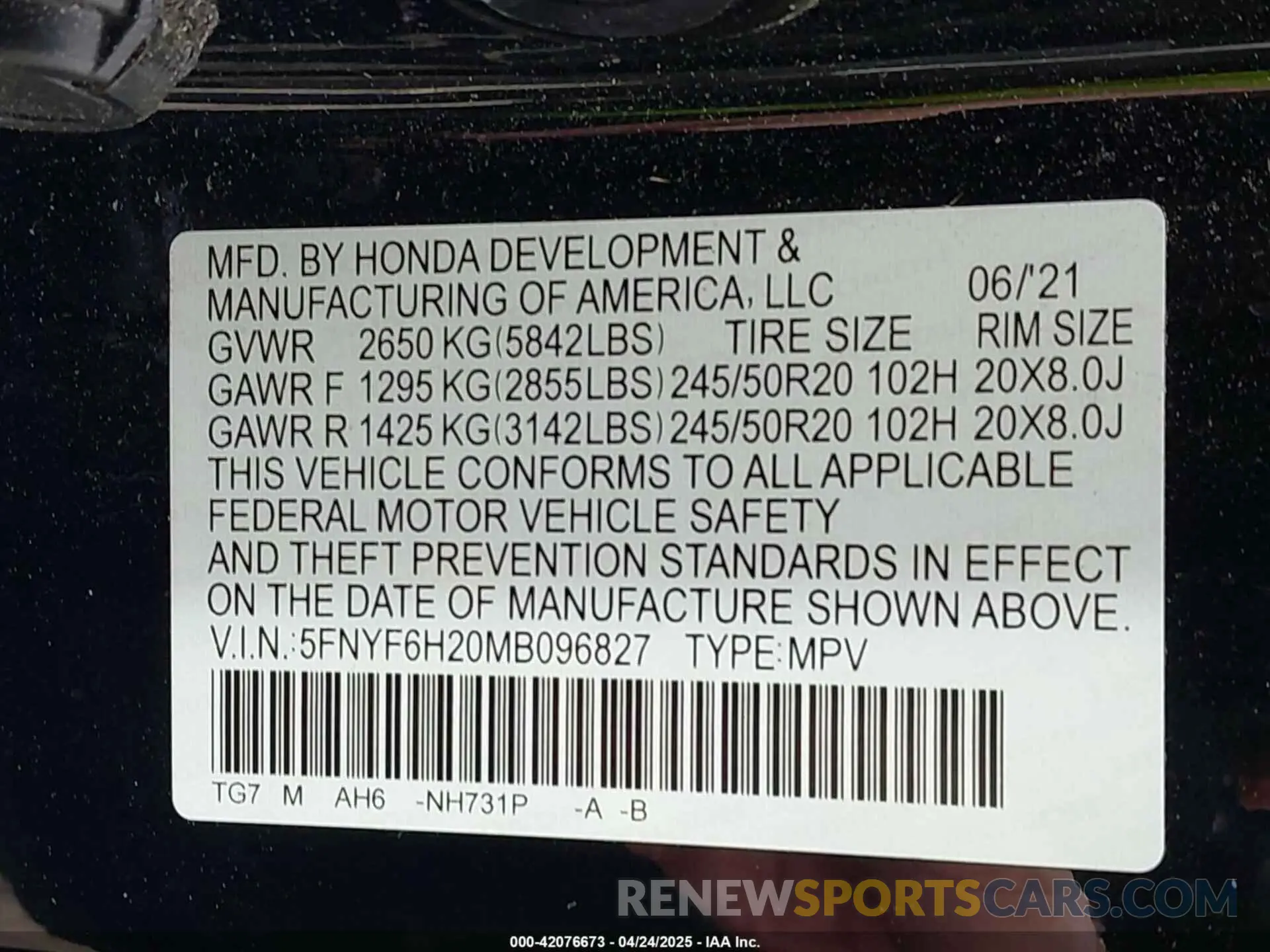 9 Фотография поврежденного автомобиля 5FNYF6H20MB096827 HONDA PILOT 2021