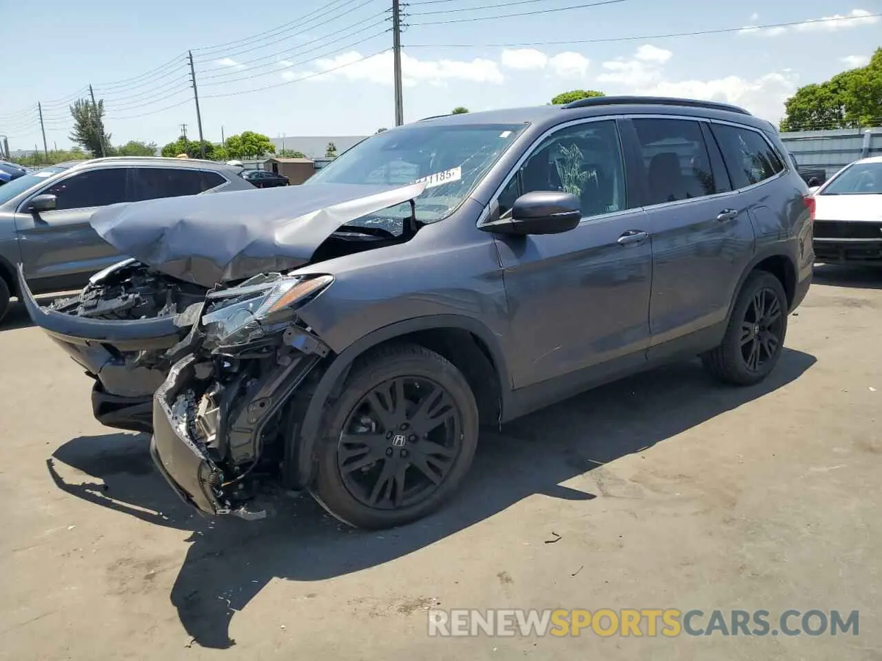 1 Photograph of a damaged car 5FNYF6H25MB009228 HONDA PILOT 2021