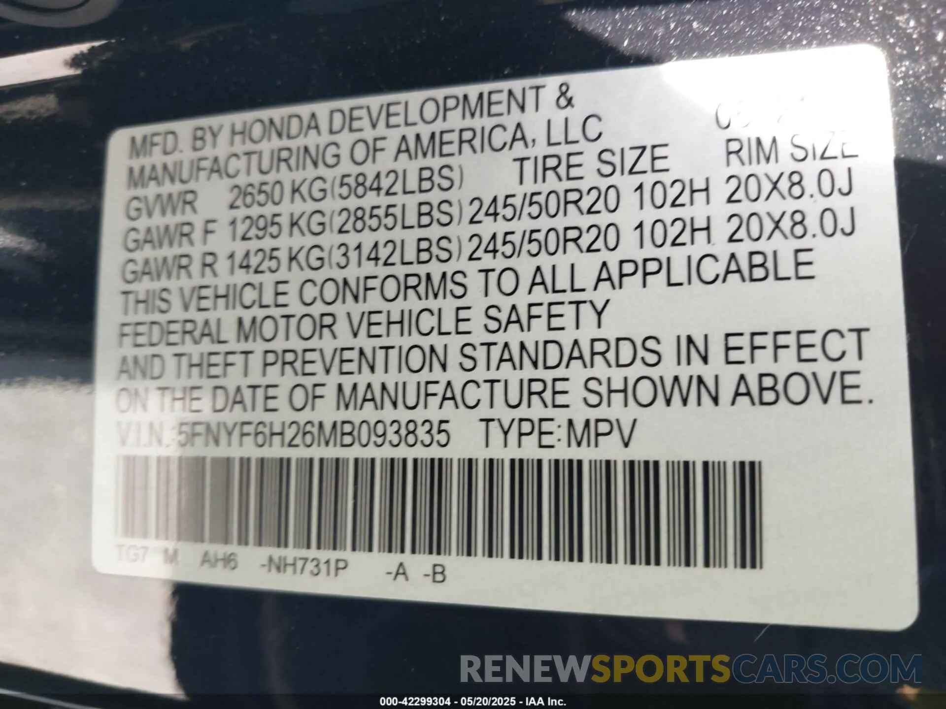 9 Фотография поврежденного автомобиля 5FNYF6H26MB093835 HONDA PILOT 2021