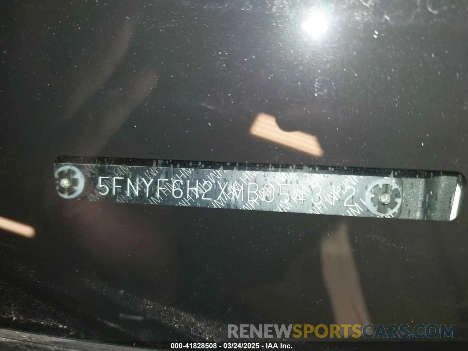 9 Photograph of a damaged car 5FNYF6H2XMB054312 HONDA PILOT 2021