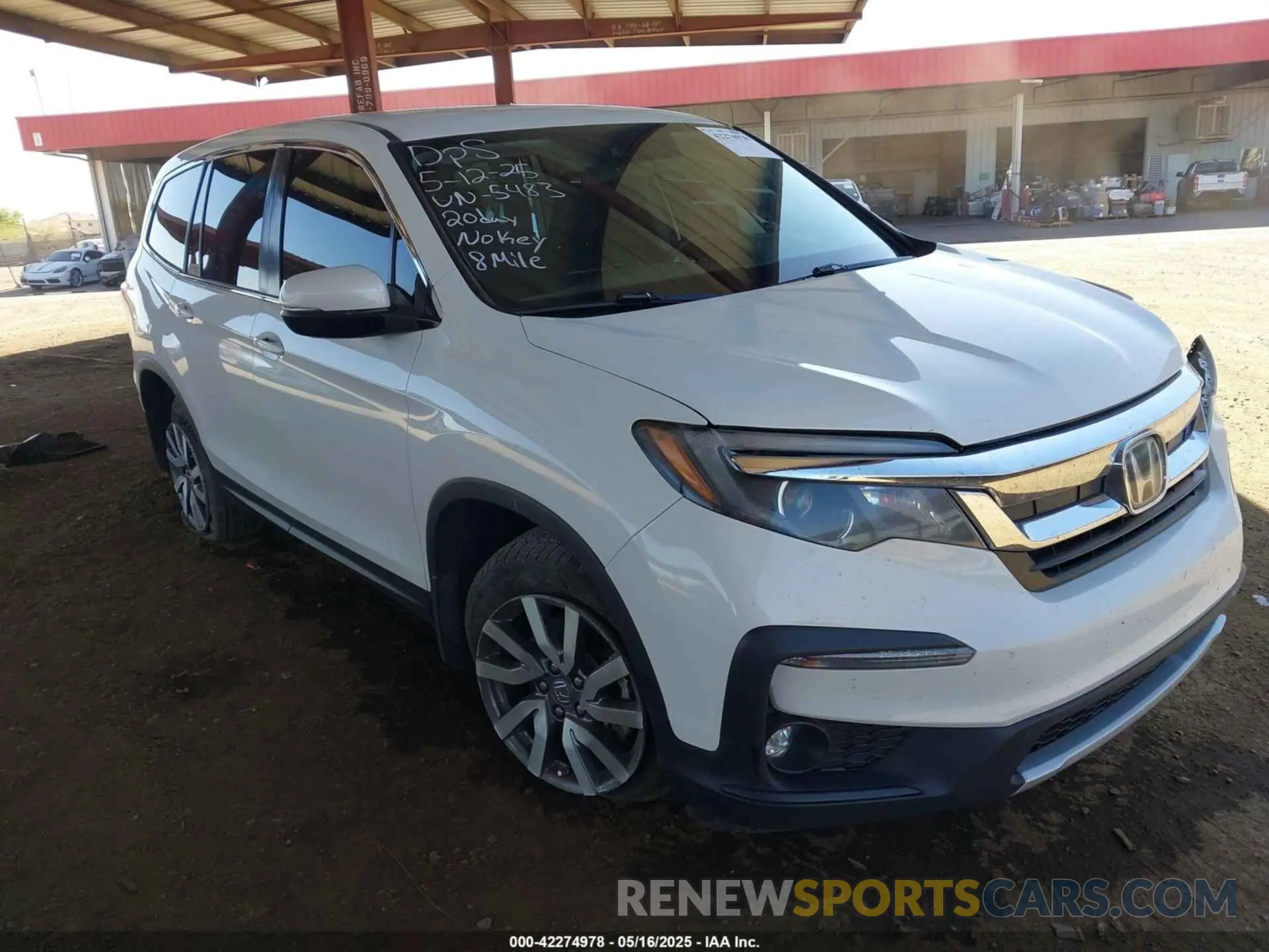 1 Photograph of a damaged car 5FNYF6H39MB075483 HONDA PILOT 2021
