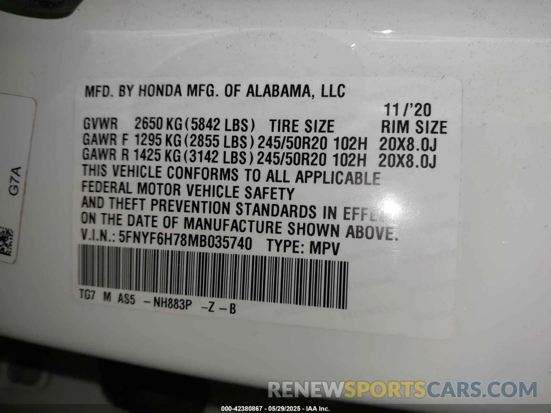 9 Фотография поврежденного автомобиля 5FNYF6H78MB035740 HONDA PILOT 2021