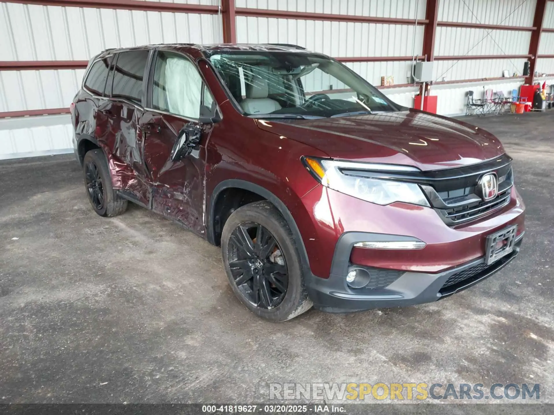 1 Photograph of a damaged car 5FNYF6H26NB100994 HONDA PILOT 2022