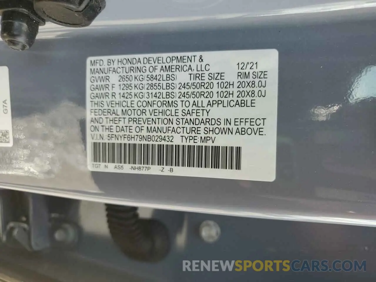 13 Фотография поврежденного автомобиля 5FNYF6H79NB029432 HONDA PILOT 2022