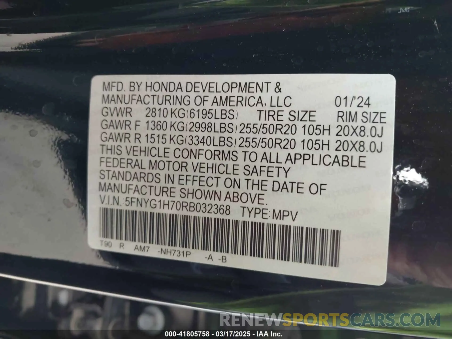 9 Фотография поврежденного автомобиля 5FNYG1H70RB032368 HONDA PILOT 2024