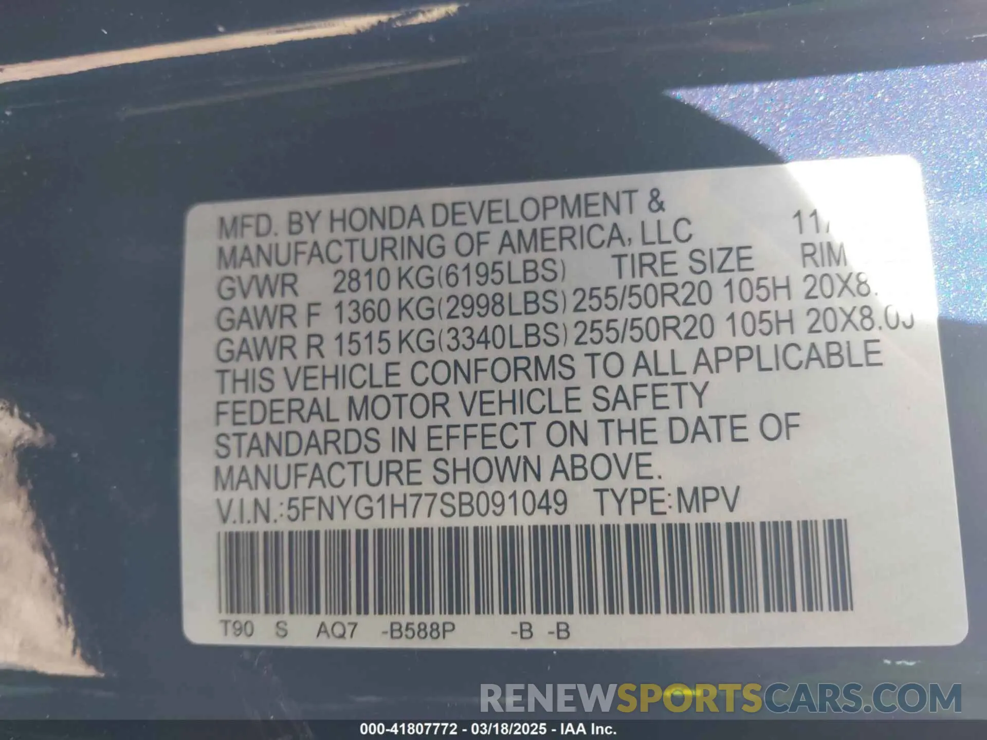 9 Фотография поврежденного автомобиля 5FNYG1H77SB091049 HONDA PILOT 2025