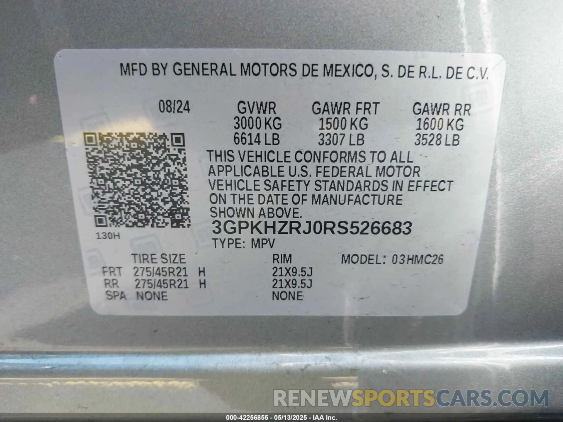 9 Photograph of a damaged car 3GPKHZRJ0RS526683 HONDA PROLOGUE 2024
