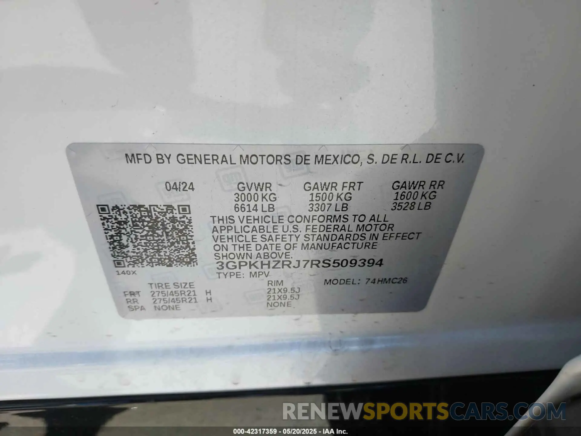 9 Фотография поврежденного автомобиля 3GPKHZRJ7RS509394 HONDA PROLOGUE 2024