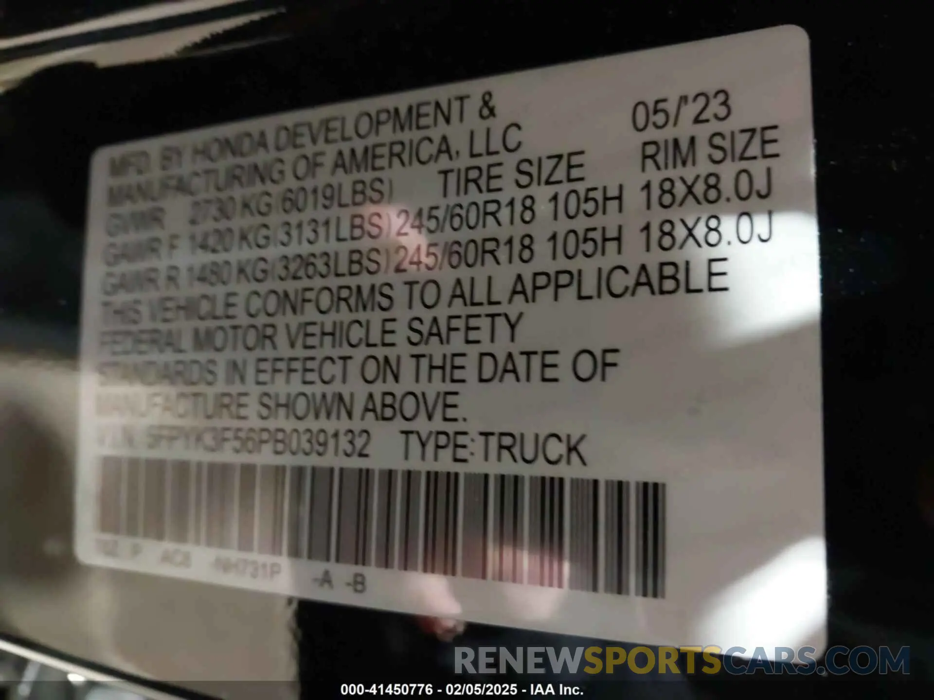 9 Photograph of a damaged car 5FPYK3F56PB039132 HONDA RIDGELINE 2023