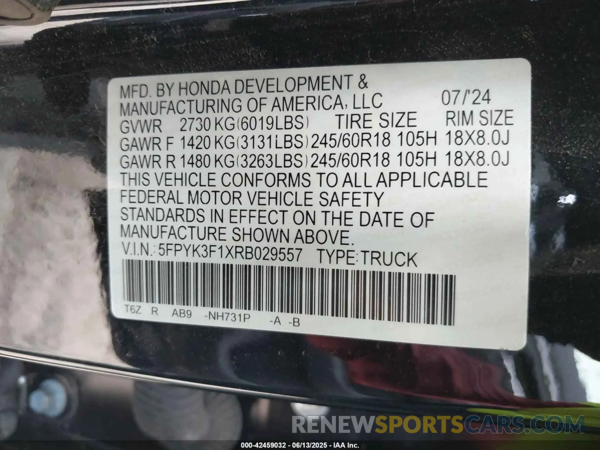 9 Photograph of a damaged car 5FPYK3F1XRB029557 HONDA RIDGELINE 2024