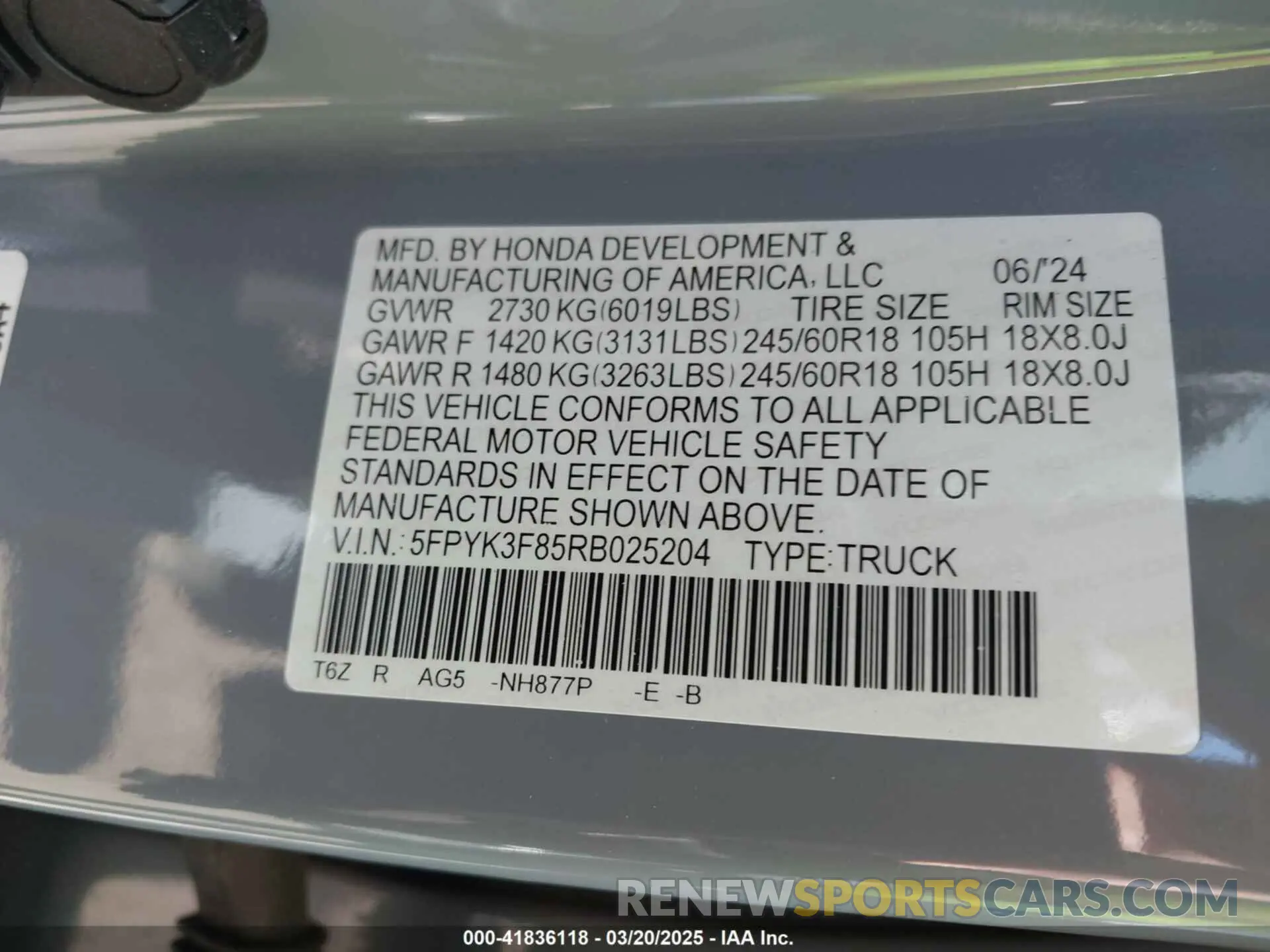 9 Фотография поврежденного автомобиля 5FPYK3F85RB025204 HONDA RIDGELINE 2024