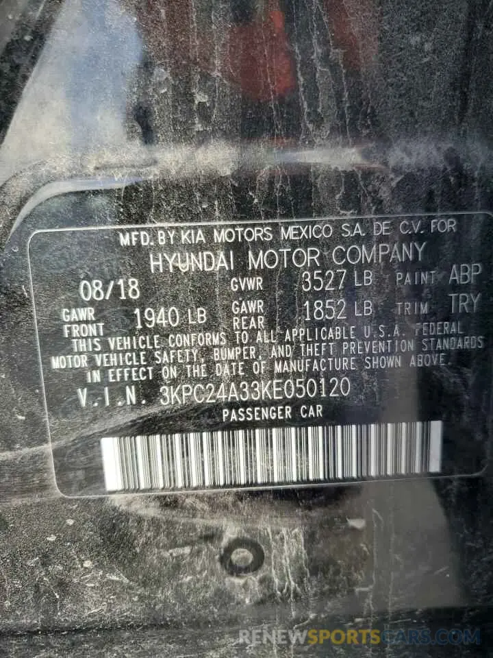 13 Photograph of a damaged car 3KPC24A33KE050120 HYUNDAI ACCENT 2019