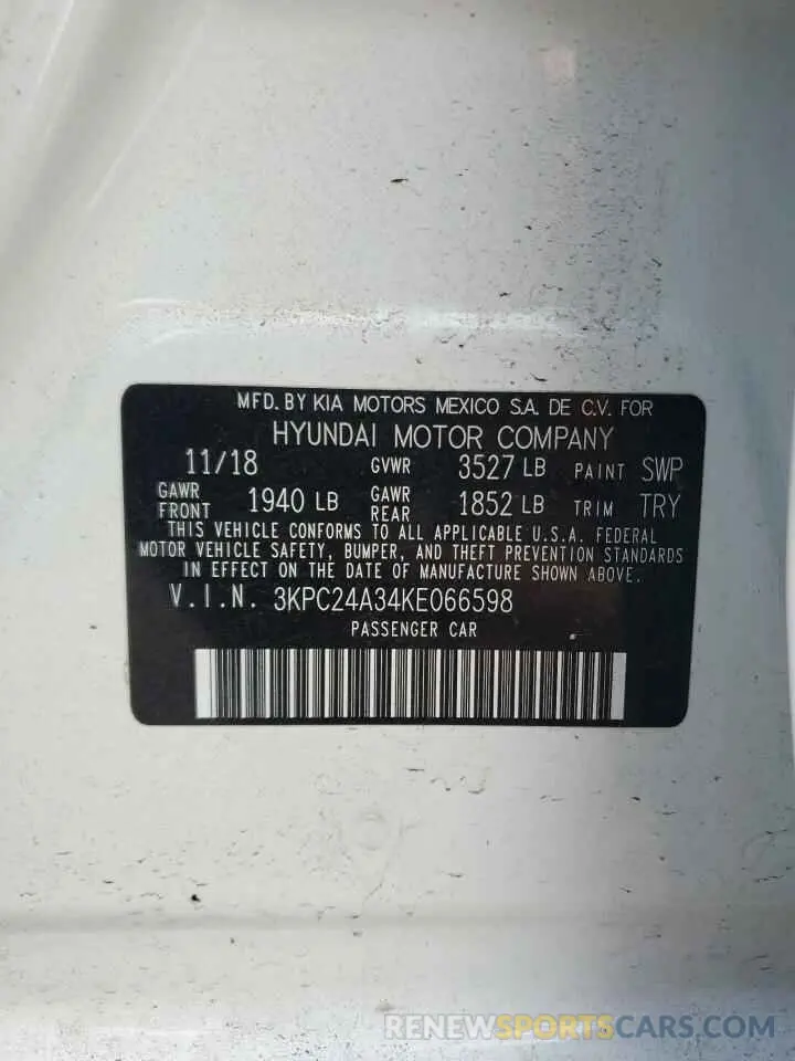 12 Фотография поврежденного автомобиля 3KPC24A34KE066598 HYUNDAI ACCENT 2019