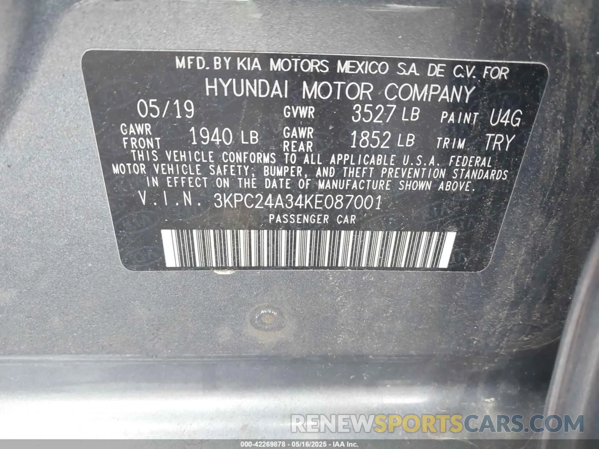 9 Фотография поврежденного автомобиля 3KPC24A34KE087001 HYUNDAI ACCENT 2019
