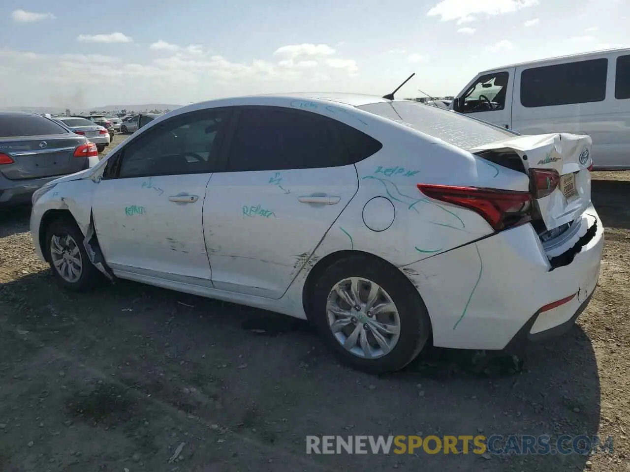 2 Photograph of a damaged car 3KPC24A36KE050757 HYUNDAI ACCENT 2019
