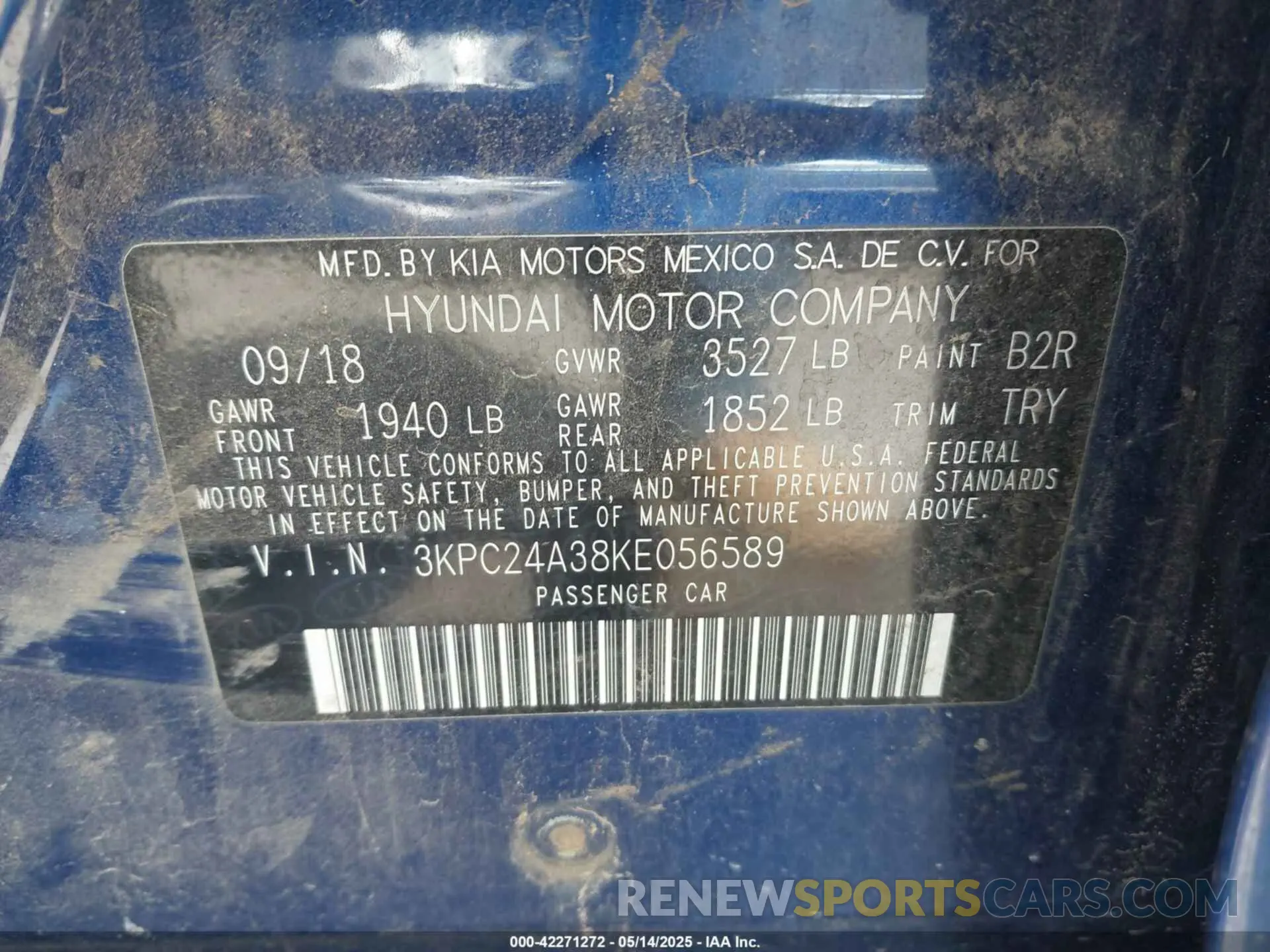 9 Photograph of a damaged car 3KPC24A38KE056589 HYUNDAI ACCENT 2019