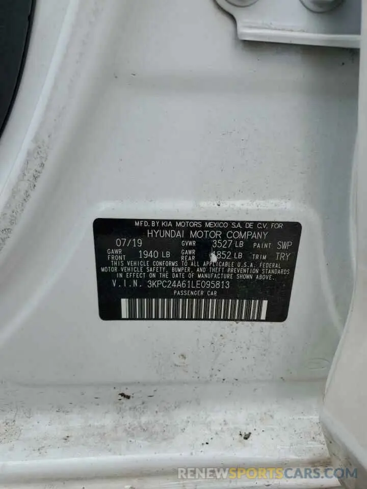 13 Photograph of a damaged car 3KPC24A61LE095813 HYUNDAI ACCENT 2020