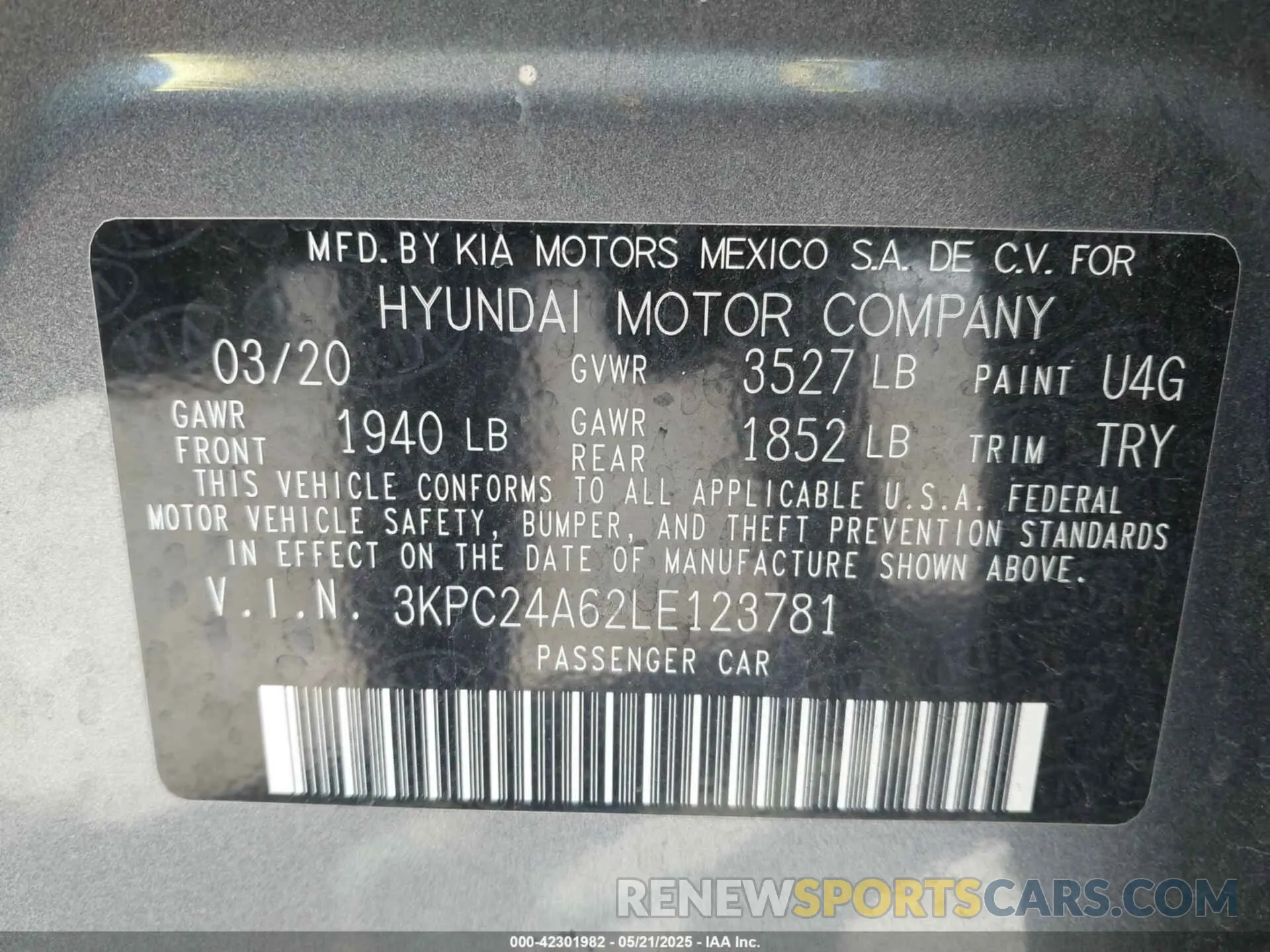 9 Фотография поврежденного автомобиля 3KPC24A62LE123781 HYUNDAI ACCENT 2020