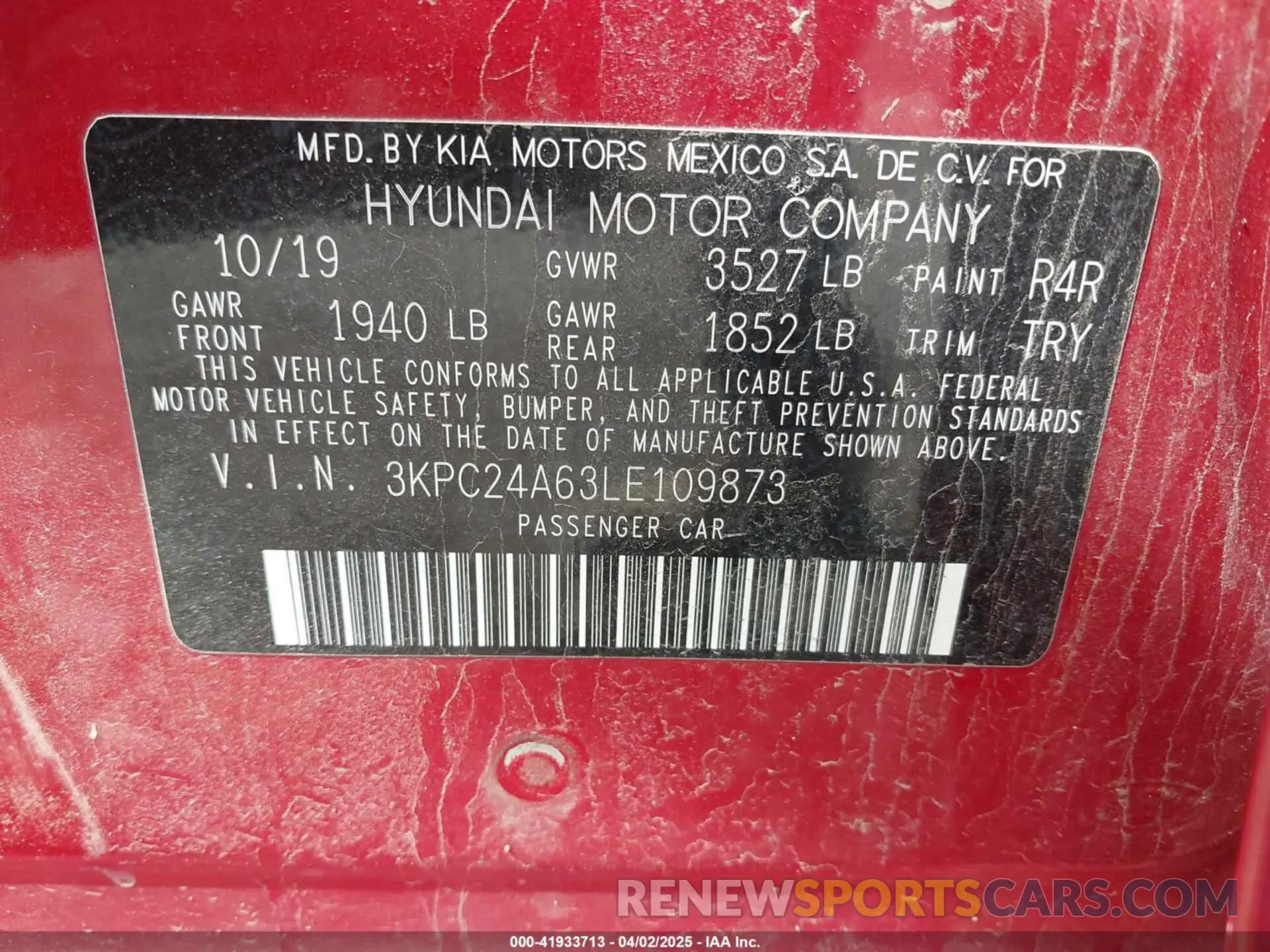 9 Фотография поврежденного автомобиля 3KPC24A63LE109873 HYUNDAI ACCENT 2020