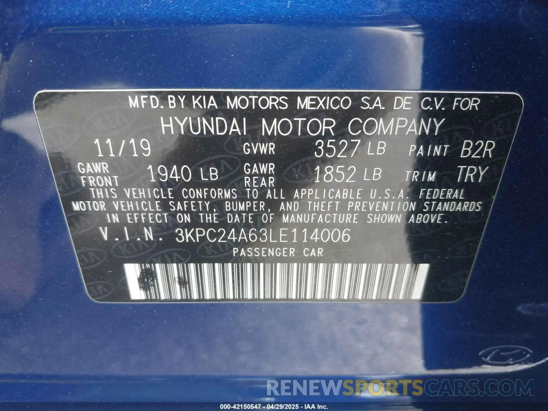 9 Фотография поврежденного автомобиля 3KPC24A63LE114006 HYUNDAI ACCENT 2020