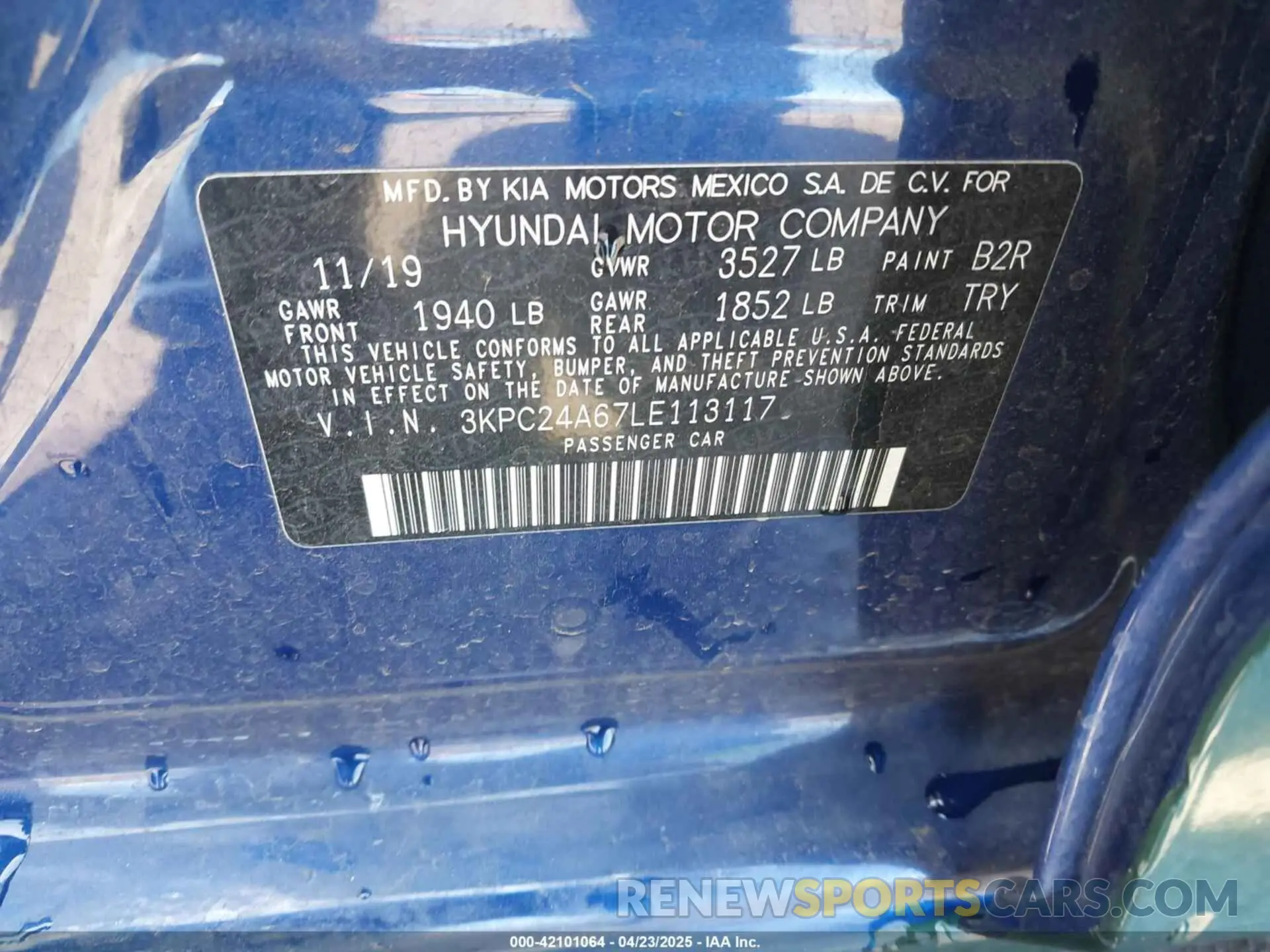 9 Фотография поврежденного автомобиля 3KPC24A67LE113117 HYUNDAI ACCENT 2020