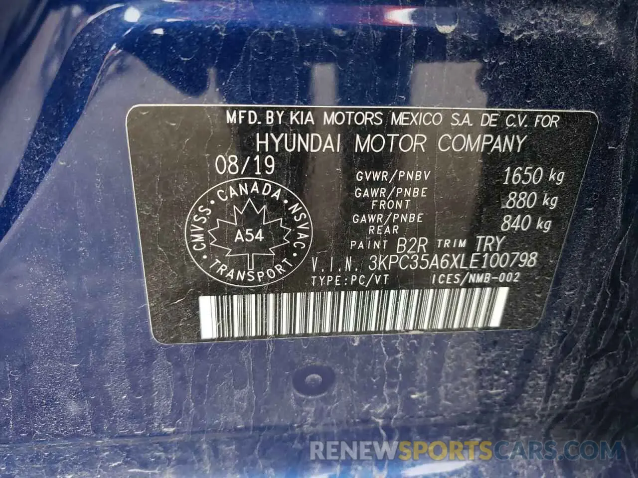 12 Photograph of a damaged car 3KPC35A6XLE100798 HYUNDAI ACCENT 2020
