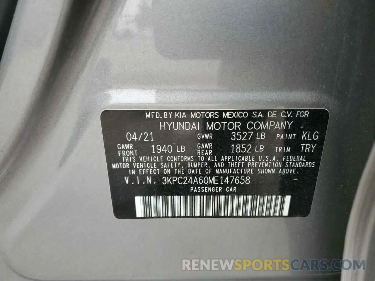 14 Фотография поврежденного автомобиля 3KPC24A60ME147658 HYUNDAI ACCENT 2021
