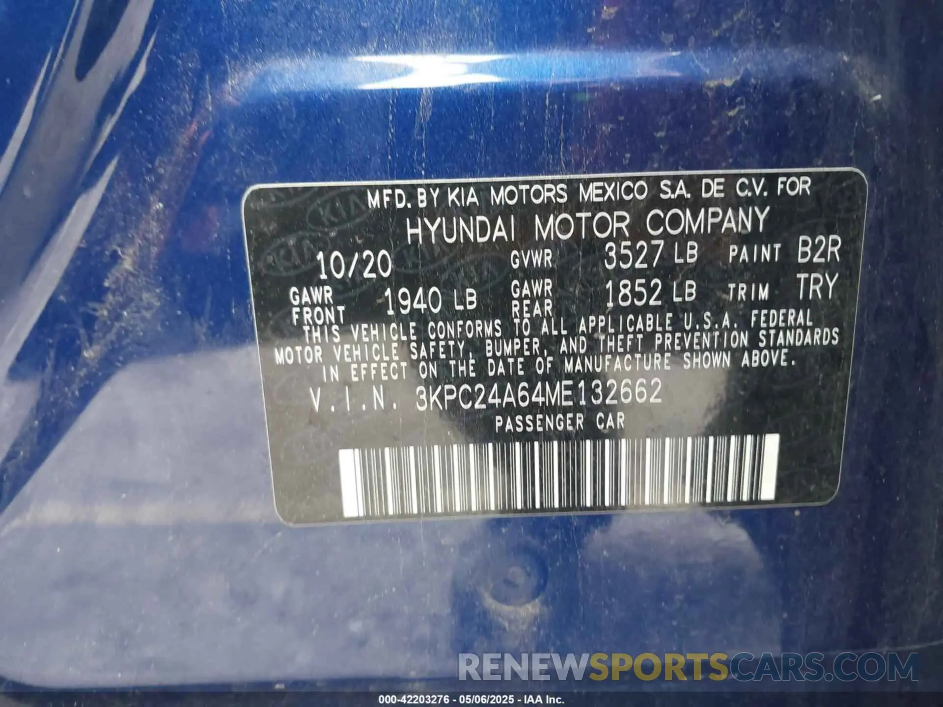 9 Photograph of a damaged car 3KPC24A64ME132662 HYUNDAI ACCENT 2021