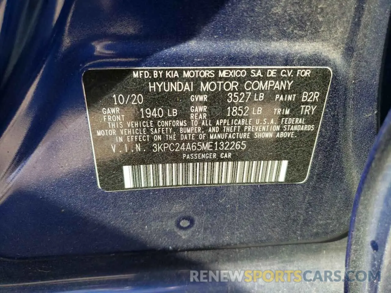 12 Photograph of a damaged car 3KPC24A65ME132265 HYUNDAI ACCENT 2021