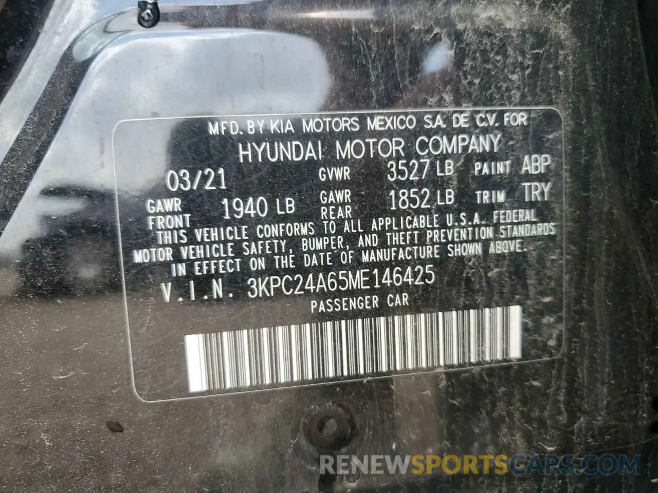 13 Фотография поврежденного автомобиля 3KPC24A65ME146425 HYUNDAI ACCENT 2021