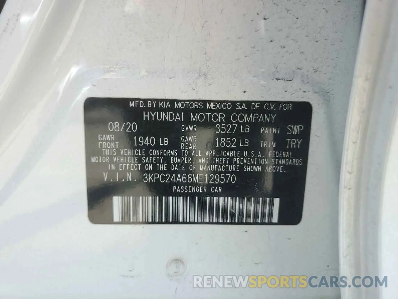 12 Фотография поврежденного автомобиля 3KPC24A66ME129570 HYUNDAI ACCENT 2021
