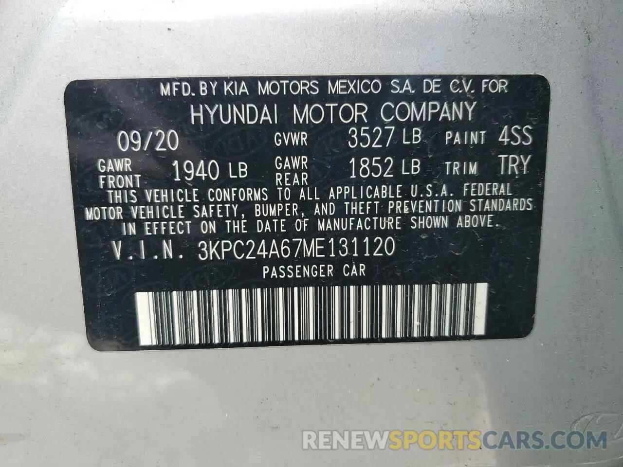 14 Фотография поврежденного автомобиля 3KPC24A67ME131120 HYUNDAI ACCENT 2021