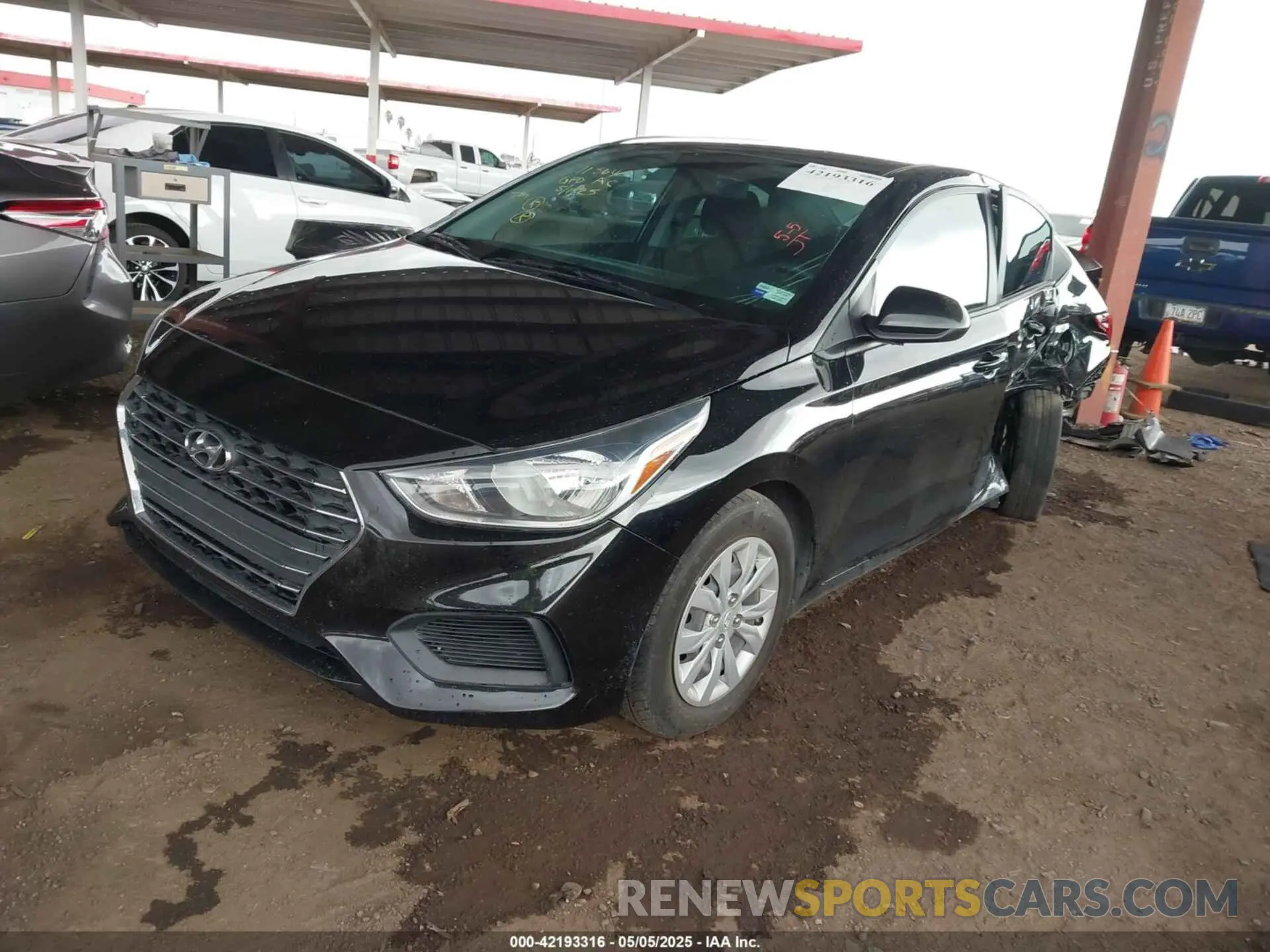 2 Фотография поврежденного автомобиля 3KPC24A60NE172870 HYUNDAI ACCENT 2022