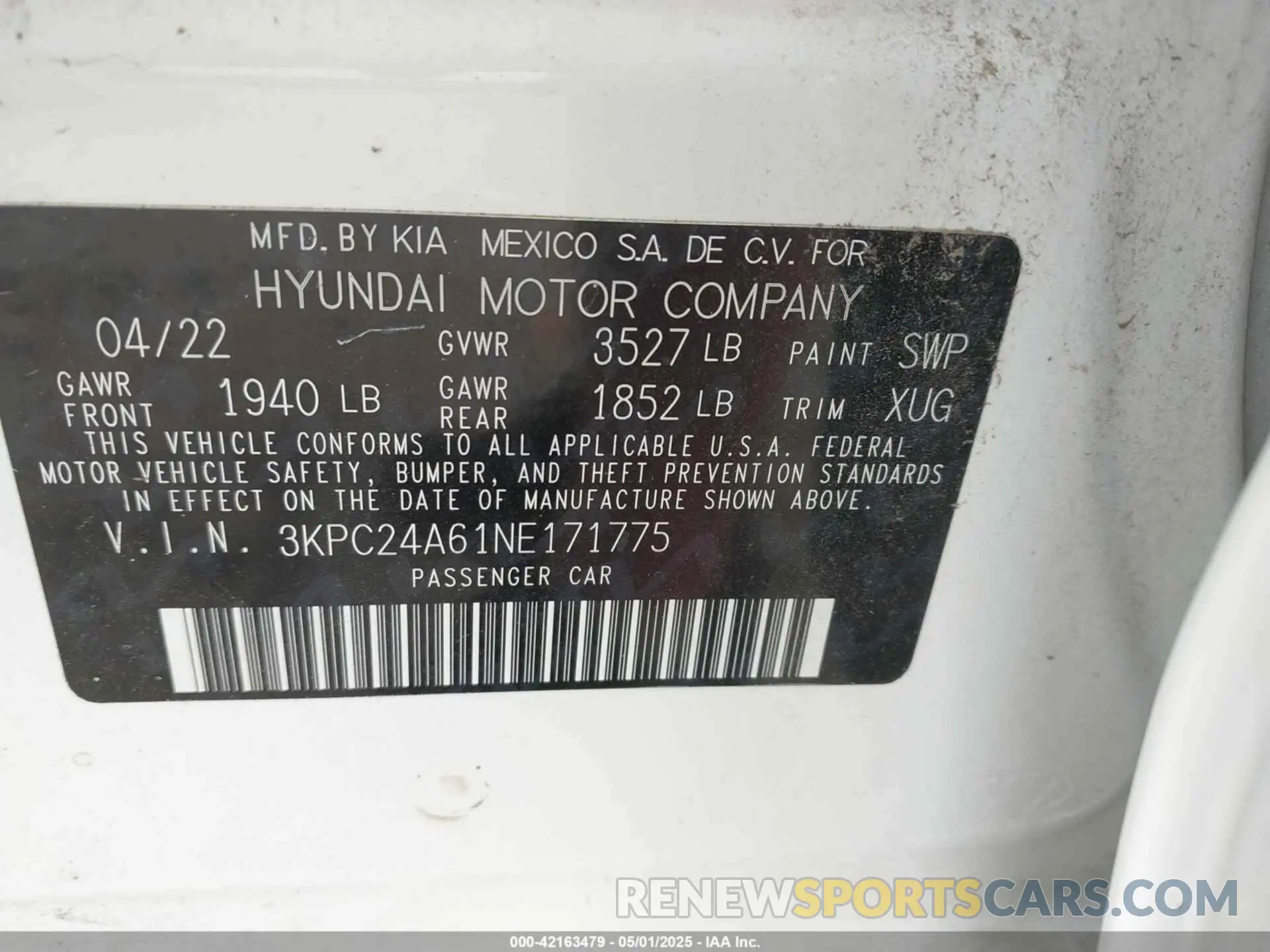 9 Photograph of a damaged car 3KPC24A61NE171775 HYUNDAI ACCENT 2022