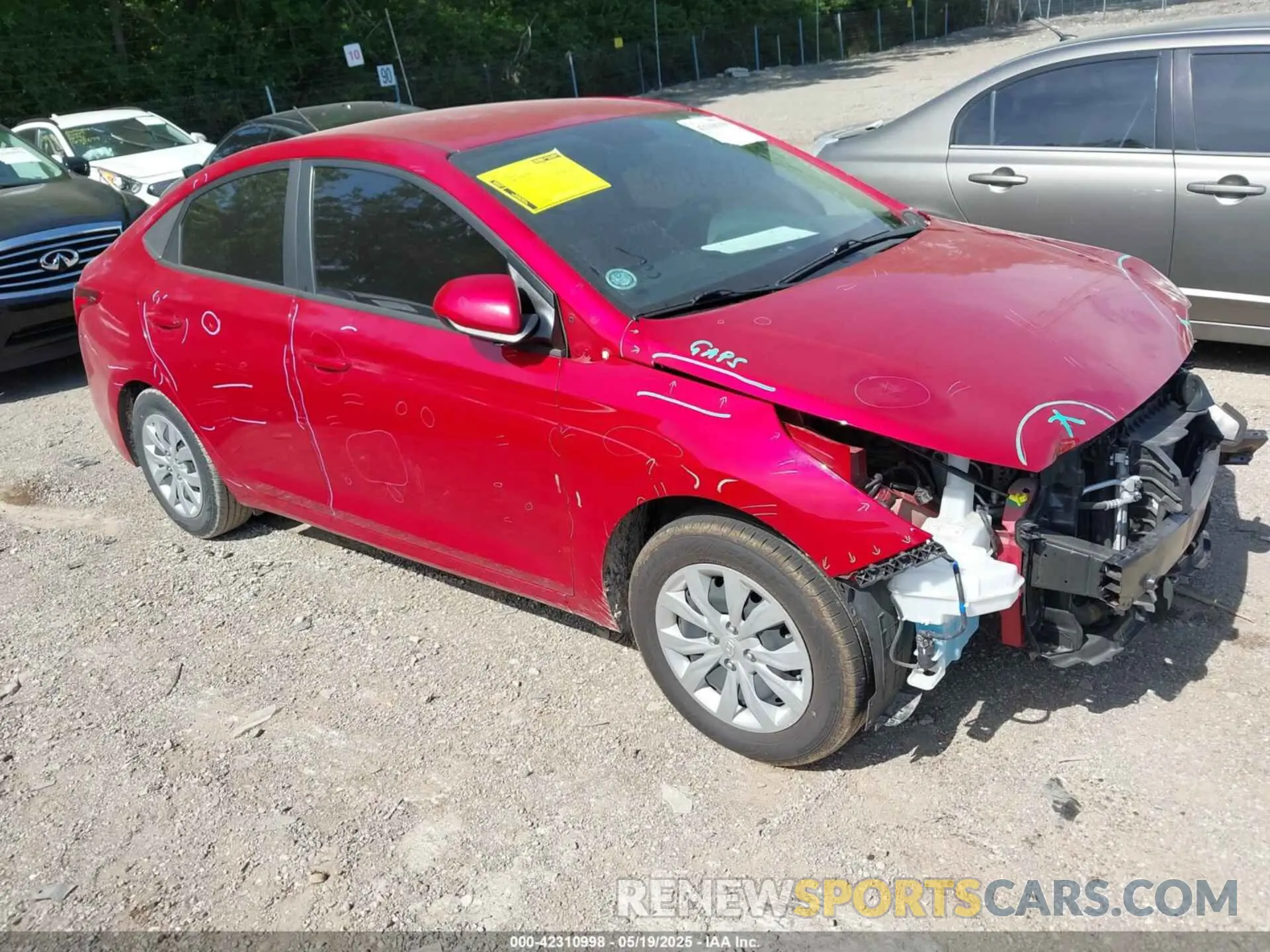 1 Photograph of a damaged car 3KPC24A62NE160929 HYUNDAI ACCENT 2022
