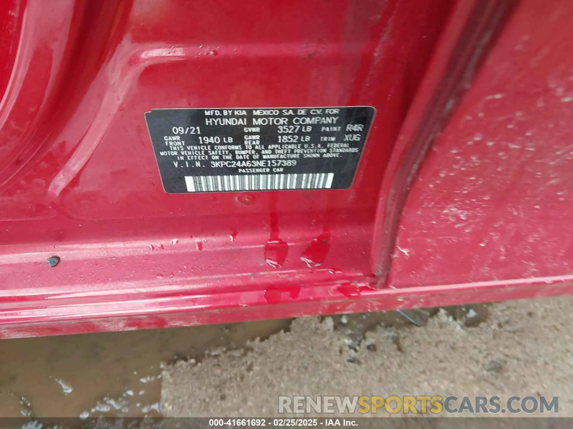 9 Фотография поврежденного автомобиля 3KPC24A63NE157389 HYUNDAI ACCENT 2022