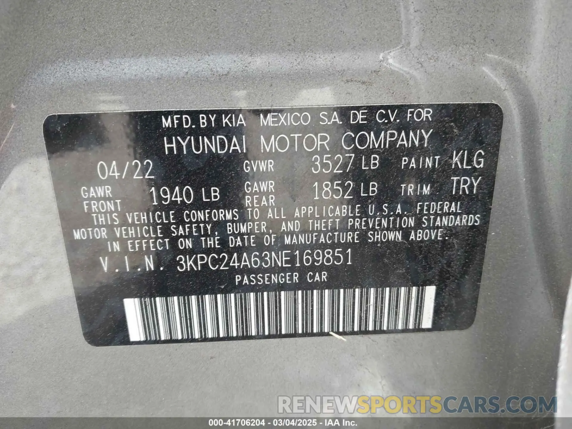 9 Photograph of a damaged car 3KPC24A63NE169851 HYUNDAI ACCENT 2022