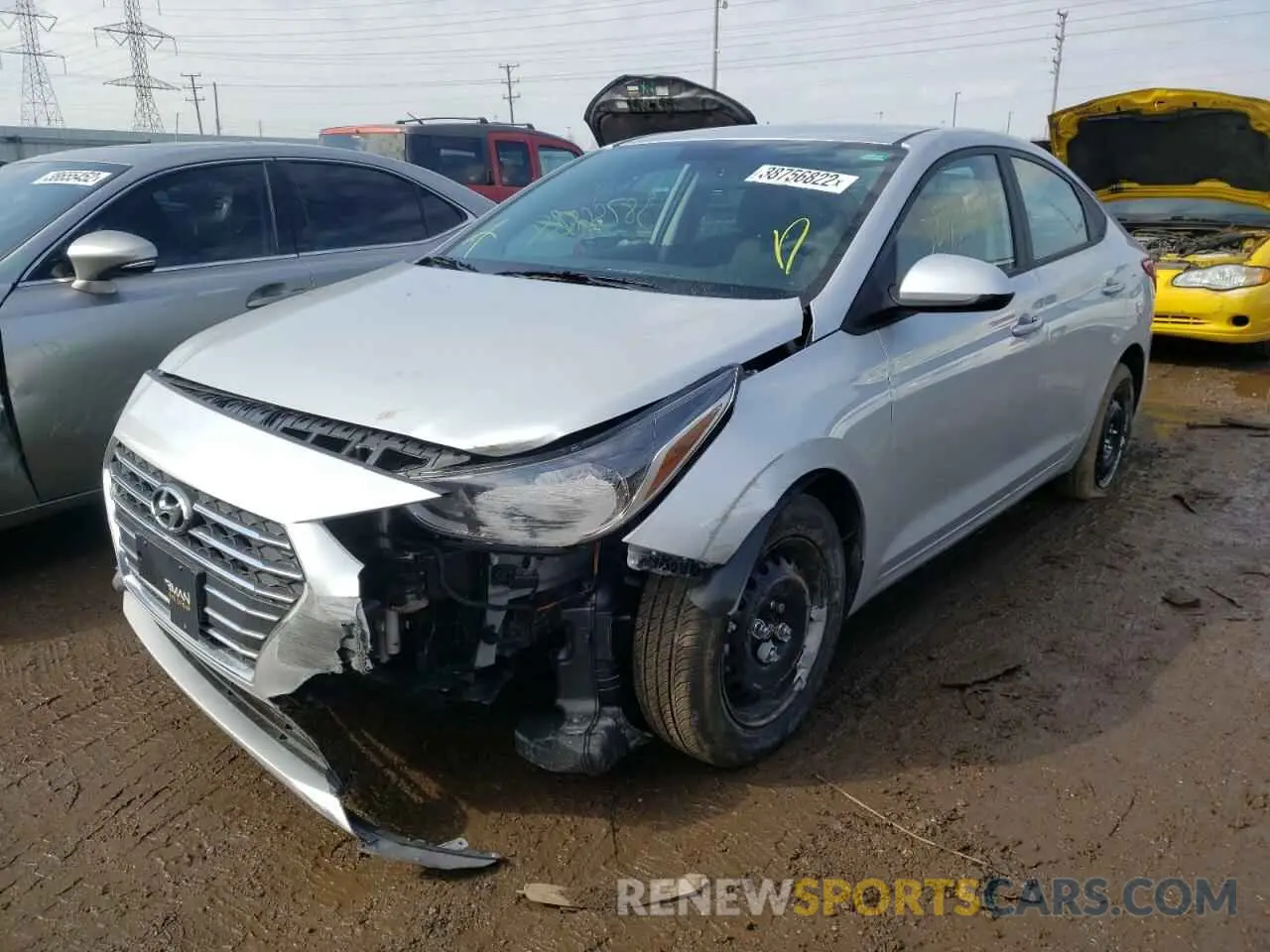 2 Photograph of a damaged car 3KPC24A66NE162747 HYUNDAI ACCENT 2022