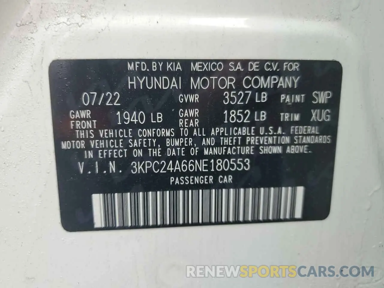 13 Фотография поврежденного автомобиля 3KPC24A66NE180553 HYUNDAI ACCENT 2022