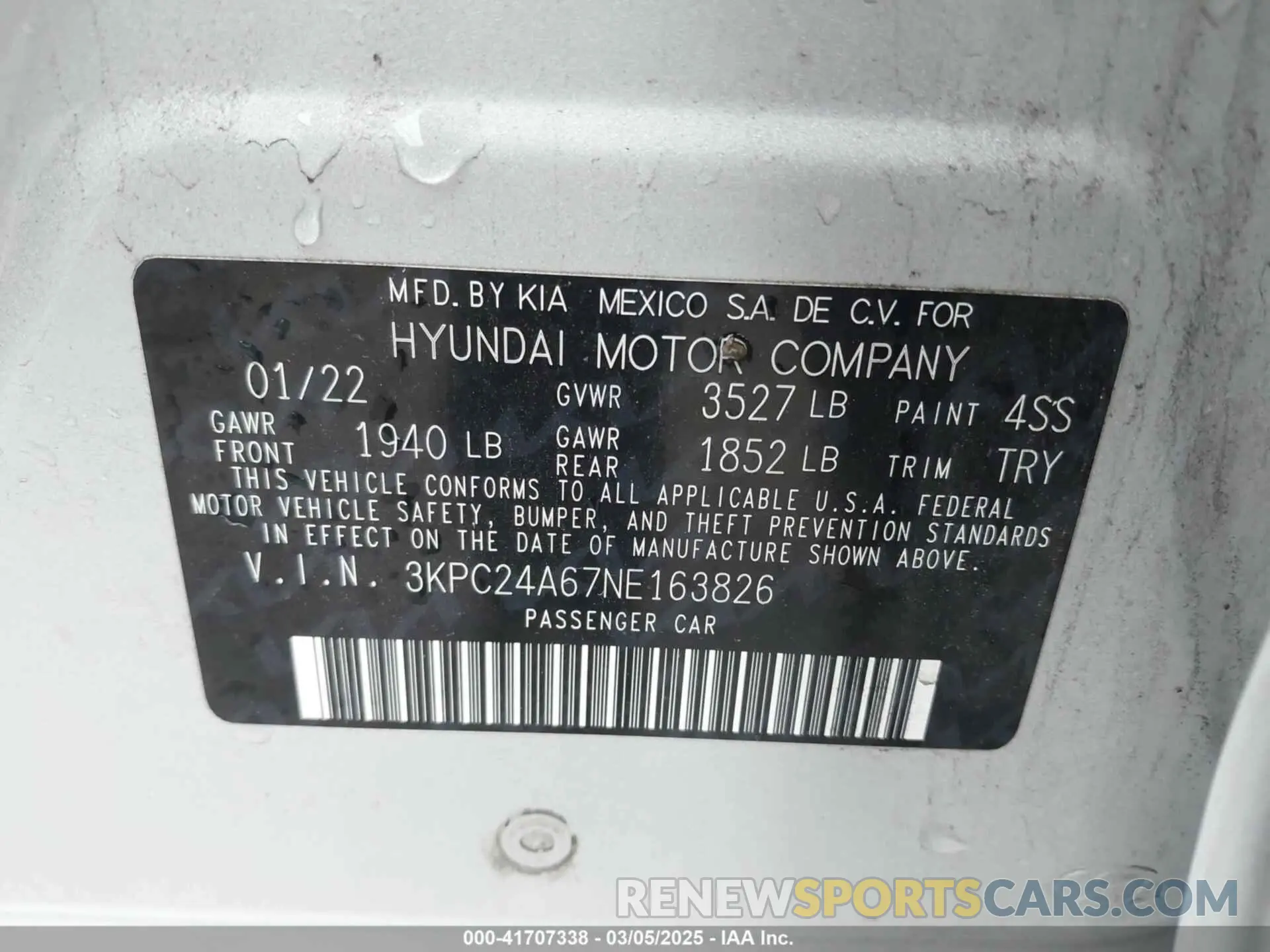 9 Photograph of a damaged car 3KPC24A67NE163826 HYUNDAI ACCENT 2022