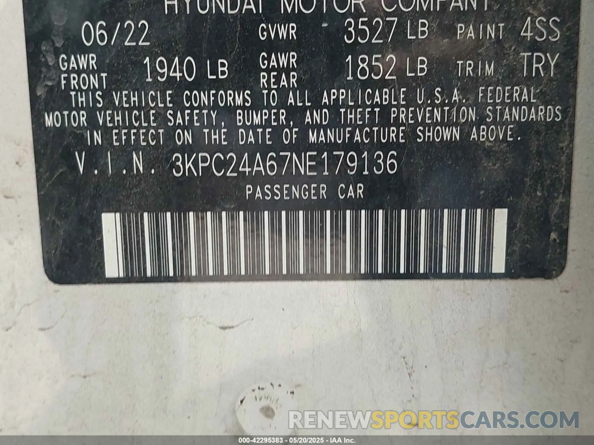 9 Фотография поврежденного автомобиля 3KPC24A67NE179136 HYUNDAI ACCENT 2022