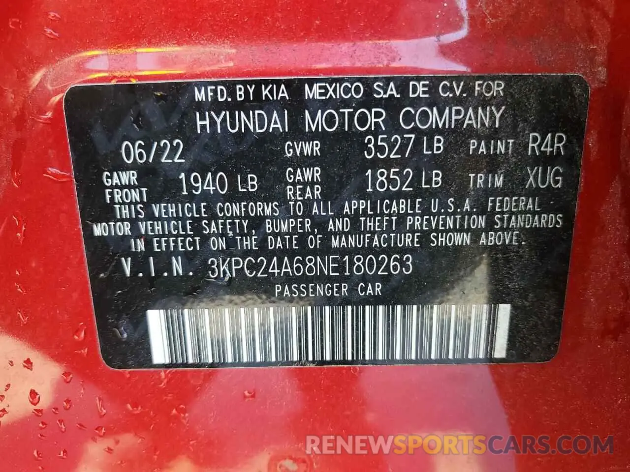 12 Фотография поврежденного автомобиля 3KPC24A68NE180263 HYUNDAI ACCENT 2022